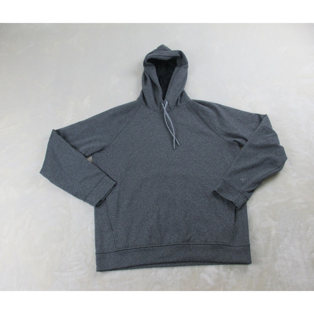 Lululemon City‎ Sweat Sweater Mens Medium Gray Logo Pullover Hoodie Athleisure